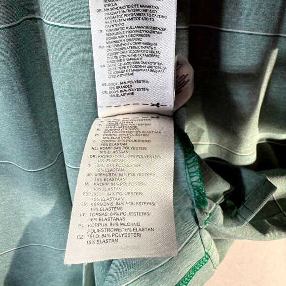 Adidas Golf Climalite Light Green Striped Polo with Notre Dame Logo Mens Size M - Picture 9 of 11